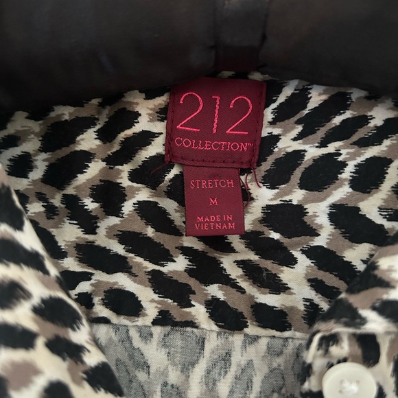 212 Collection Animal Print Sleeveless Button Down Shirt - Picture 3 of 6